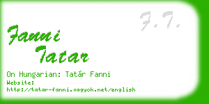 fanni tatar business card